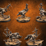 Dust Settles Behind the Pack Human Beast-Bike Riders — painted concept preview (miniature supplied unpainted)