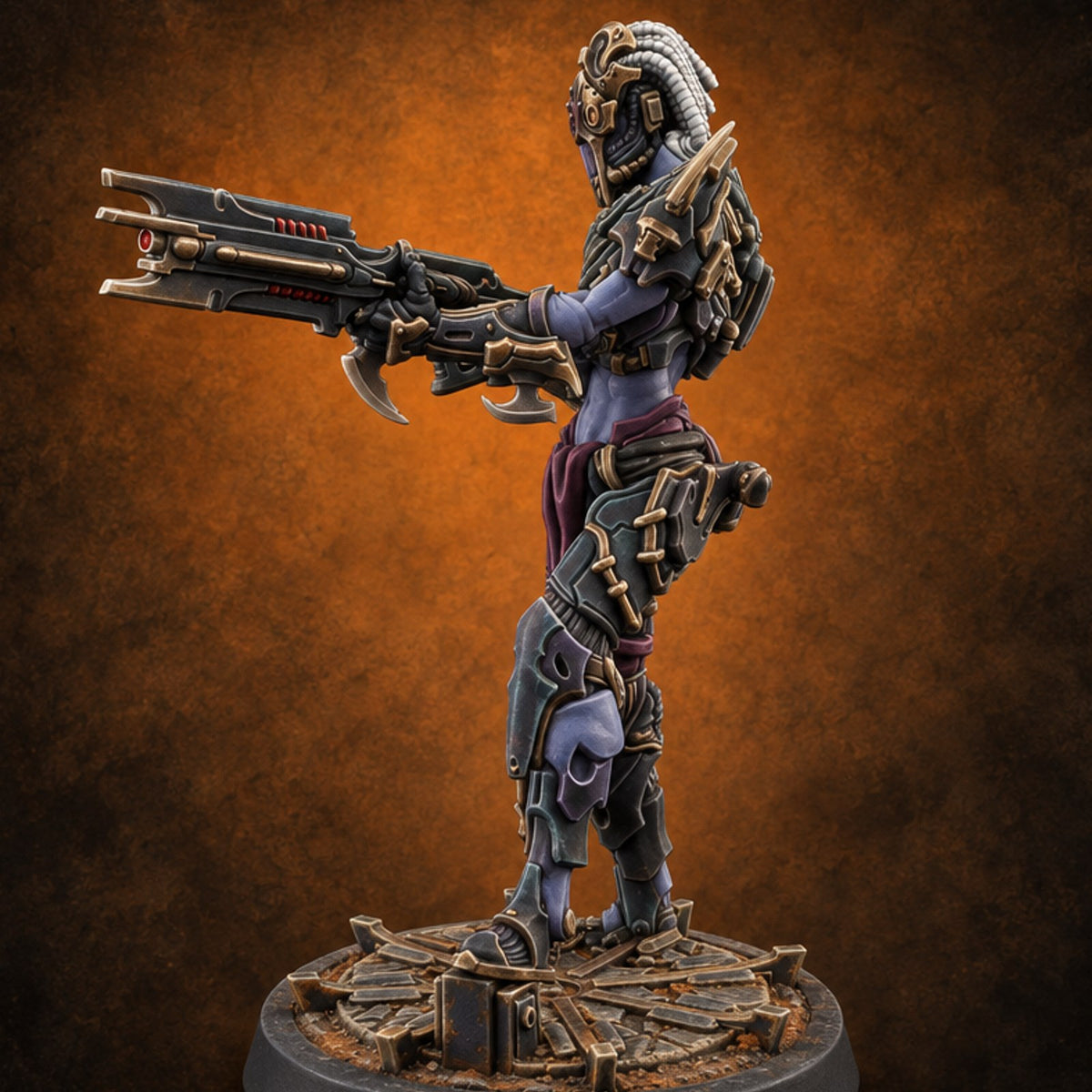 Barbed Remarks Drow Raider B — painted concept preview (miniature supplied unpainted)