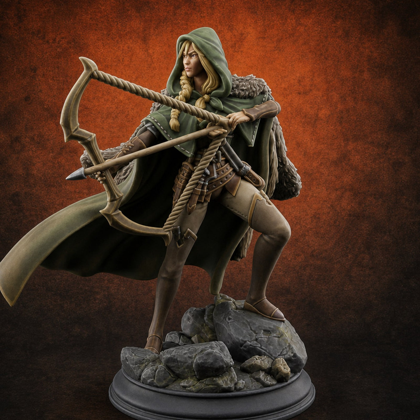 Taking Aim Human Ranger — painted concept preview (miniature supplied unpainted)