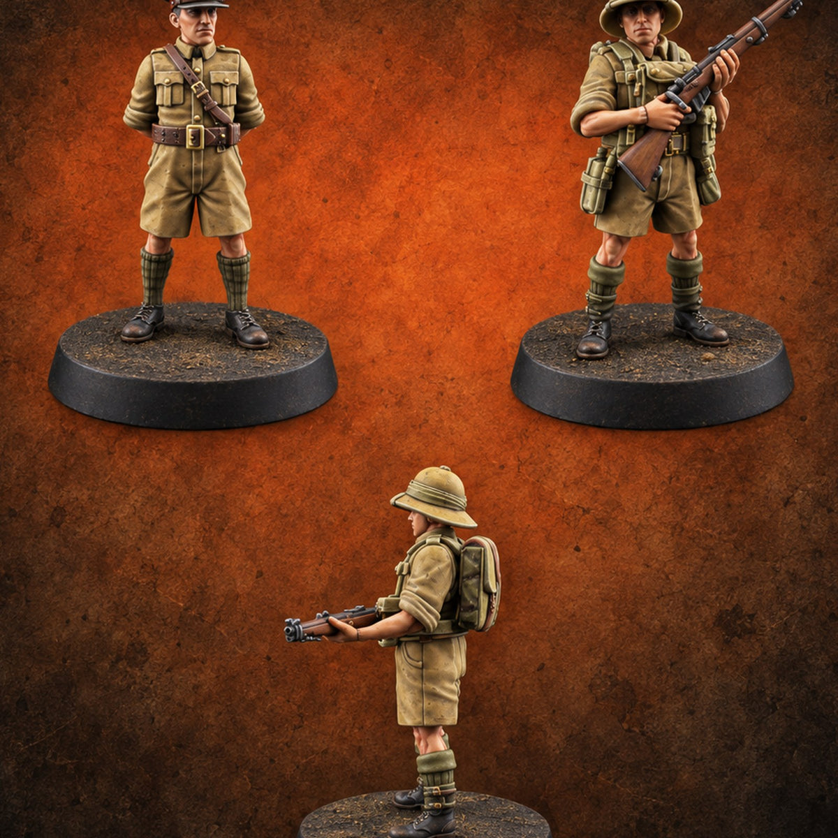 Orders Under Escort British Far East Headquarters Group — painted concept preview (miniature supplied unpainted)