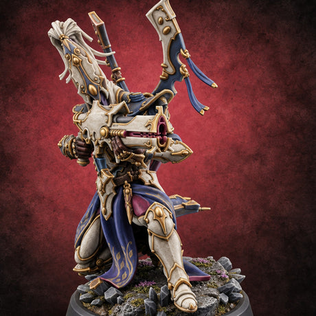 Nobility Rides Out Armed Eladrin Lancer D — painted concept preview (miniature supplied unpainted)