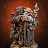 Guarding the Strongbox Dwarf Merchant — painted concept preview (miniature supplied unpainted)