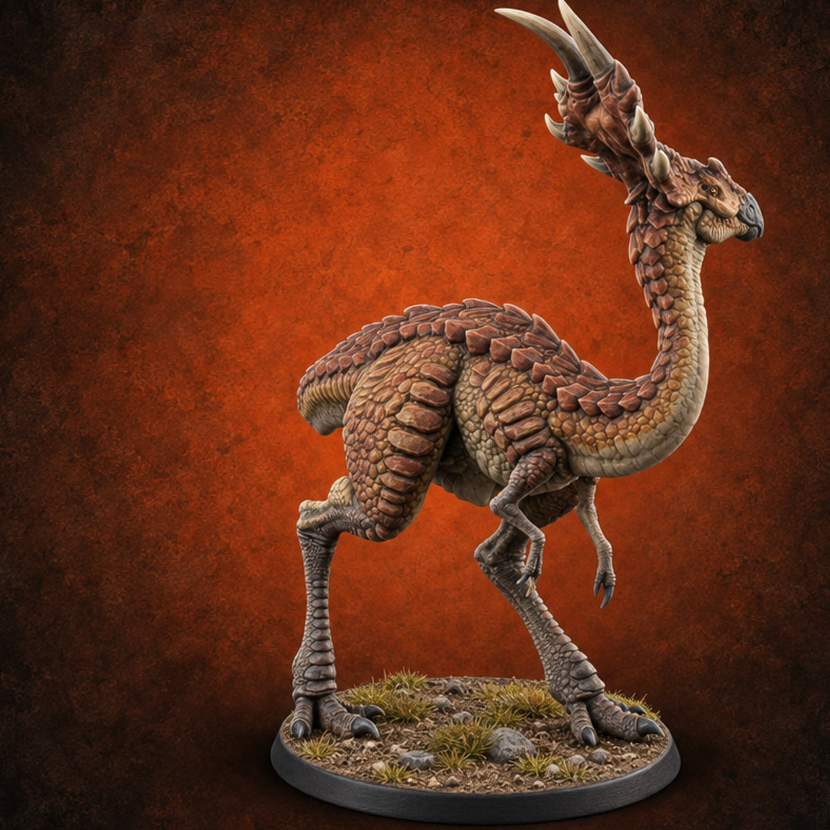 Long Necks, Short Tempers Ceratopsian Dinosaur C — painted concept preview (miniature supplied unpainted)