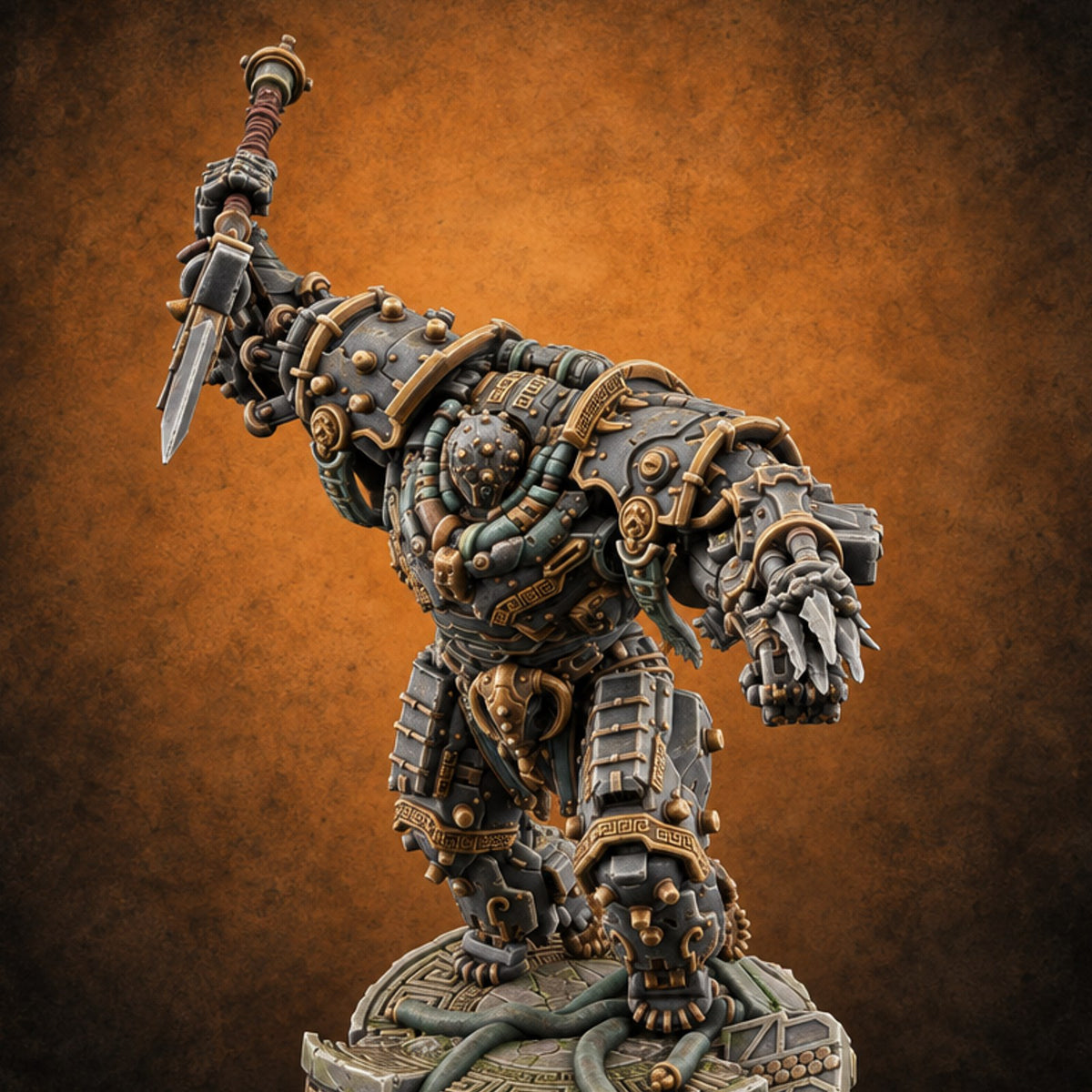 Strength Has a Pedestal Warforged Heavy Automaton B — painted concept preview (miniature supplied unpainted)