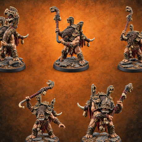 The March Begins with a Roar Ogre Warchanters — painted concept preview (miniature supplied unpainted)