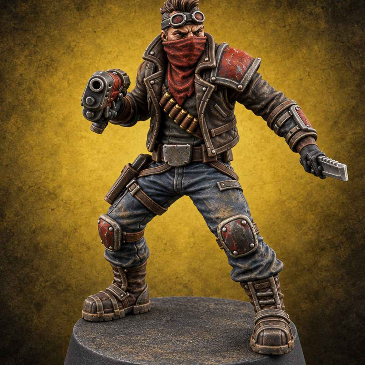 Rookies With Loaded Attitude Human Raider B — painted concept preview (miniature supplied unpainted)