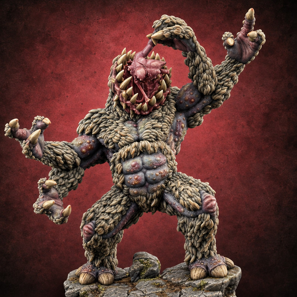 Up the Stairs from Nightmare Gug Monster — painted concept preview (miniature supplied unpainted)