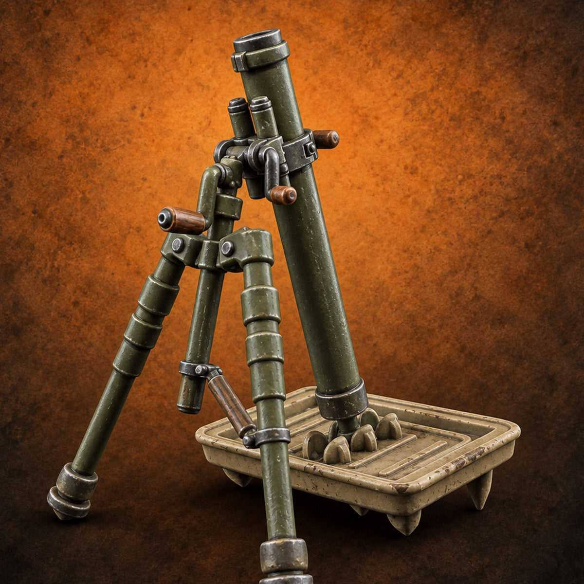 Fire in the Hole Japanese Naval Mortar Team A — painted concept preview (miniature supplied unpainted)