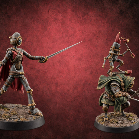 Joints Oiled, Duel Accepted Warforged Small Automatons — painted concept preview (miniature supplied unpainted)