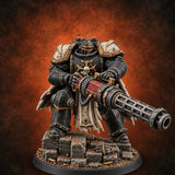 Penance Spins Up Human Heavy Gunner — painted concept preview (miniature supplied unpainted)