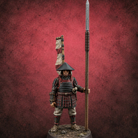 Standing Ready Human Ashigaru H — painted concept preview (miniature supplied unpainted)