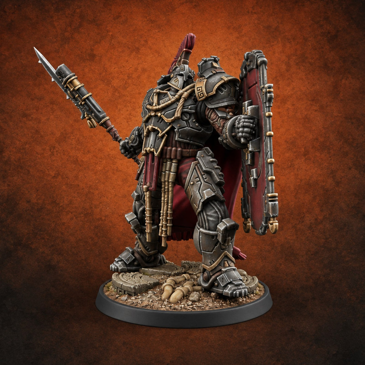 Holding the Line Myrmidon Shieldbearer G — painted concept preview (miniature supplied unpainted)