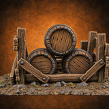 Barrel Roll Call Wooden Supply Scatter D — painted concept preview (terrain supplied unpainted)
