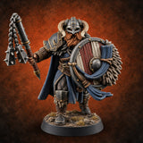 Shields Locked, Horns Lowered Human Huscarl Warrior E — painted concept preview (miniature supplied unpainted)