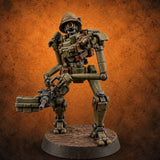 Weapons at the Ready Weird War British Automaton Heavy Machine Gunner F — painted concept preview (miniature supplied unpainted)