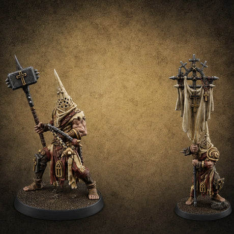 Rallying the Faithful Human Zealots Miniature for Dungeons and Dragons, Pathfinder or other TTRPGs