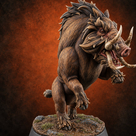 Mud on Both Tusks Boar Beast B — painted concept preview (miniature supplied unpainted)