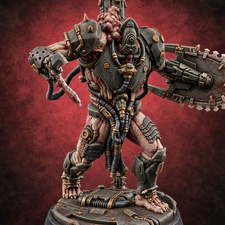 Rebuilt Without Asking Flesh Golem Cyber Warrior B — painted concept preview (miniature supplied unpainted)