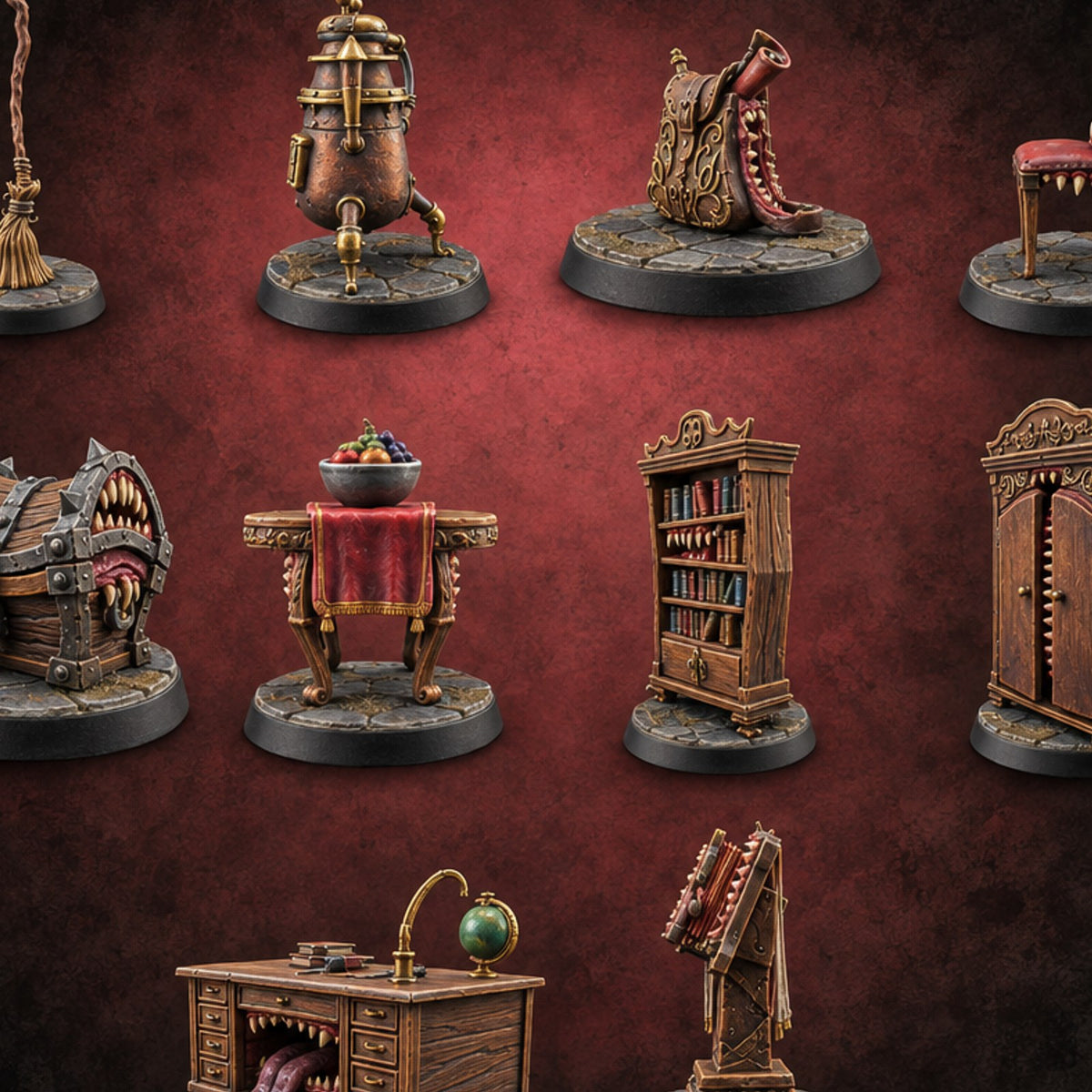 Furniture With Appetite Mimic Monsters — painted concept preview (miniature supplied unpainted)