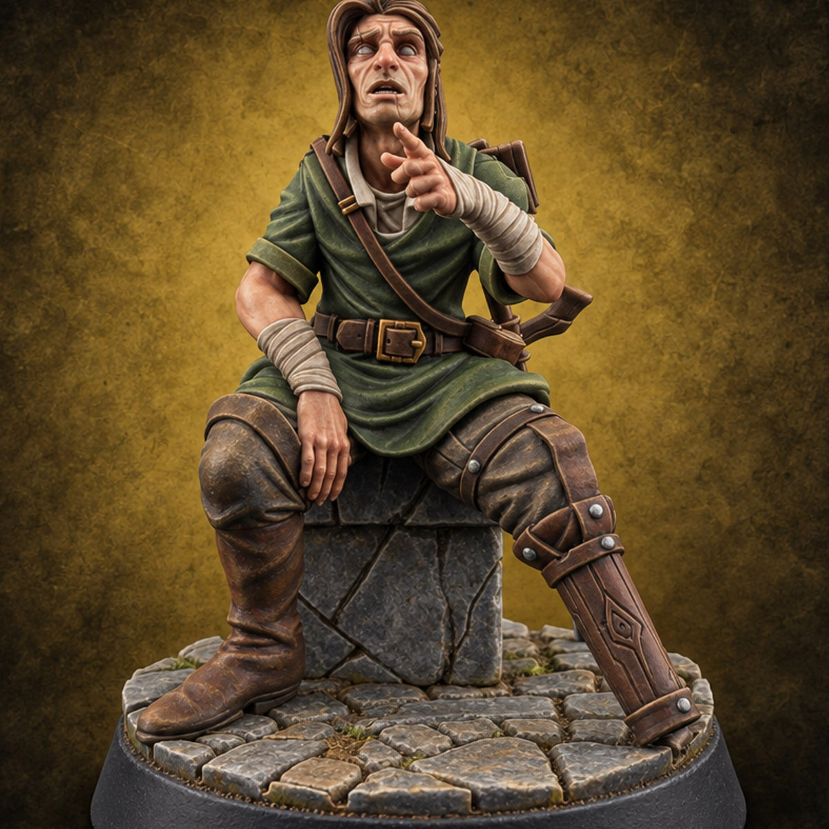 Market Day Crowd Human Townsperson B — painted concept preview (miniature supplied unpainted)