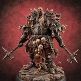 The Chains Toll Twice Human Twin-Flail Warlord — painted concept preview (miniature supplied unpainted)