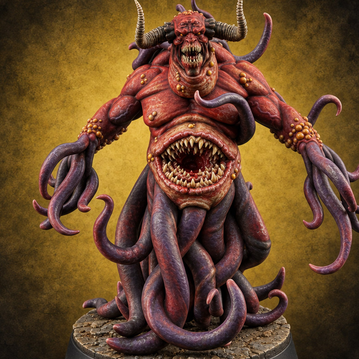 Cleavers Out, Mouth Open Major Demon B — painted concept preview (miniature supplied unpainted)