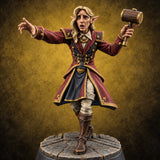 Bid Withdrawn in Panic Elf Male Auctioneer with Mallet and Long Coat — painted concept preview (miniature supplied unpainted)