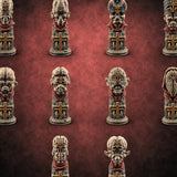Every Face, One Creed Heretic Statues — painted concept preview (terrain supplied unpainted)