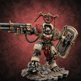 Cockpit Faces Warforged Armoured Warrior A — painted concept preview (miniature supplied unpainted)