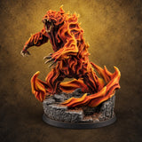 Rising Through Flame Fire Elemental — painted concept preview (miniature supplied unpainted)