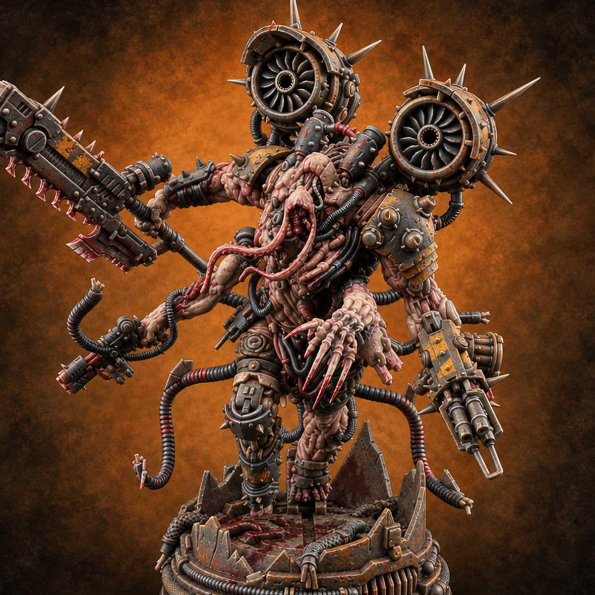 Two Turbines, Zero Restraint Flesh Golem Cyber Brute — painted concept preview (miniature supplied unpainted)