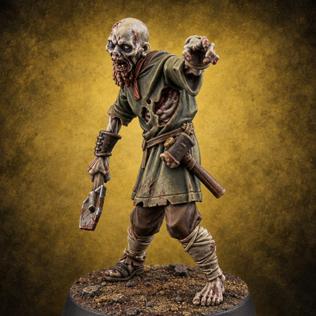 Dead Tired and Still Walking Zombie D — painted concept preview (miniature supplied unpainted)