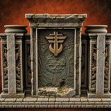Doors Sealed, Pillars Still Praying Ornate Temple Gate Ruin B — painted concept preview (terrain supplied unpainted)