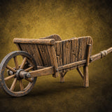 One Wheel, Many Opinions Wooden Wheelbarrow — painted concept preview (terrain supplied unpainted)