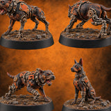 Bite Now, Calibrate Later Hell Hound Cybernetic Dogs — painted concept preview (miniature supplied unpainted)