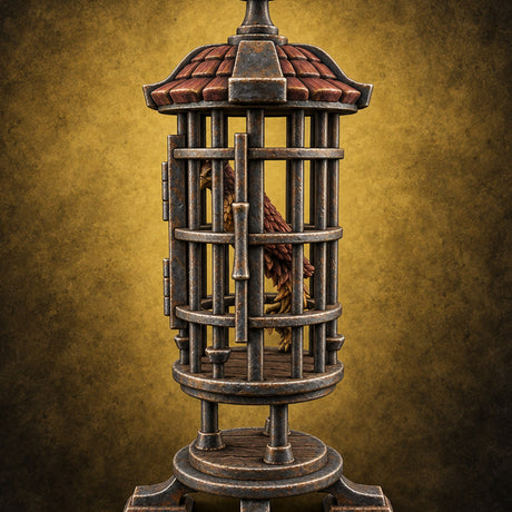 Not Yet Hatched Into Ashes Round Barred Bird Cage — painted concept preview (terrain supplied unpainted)