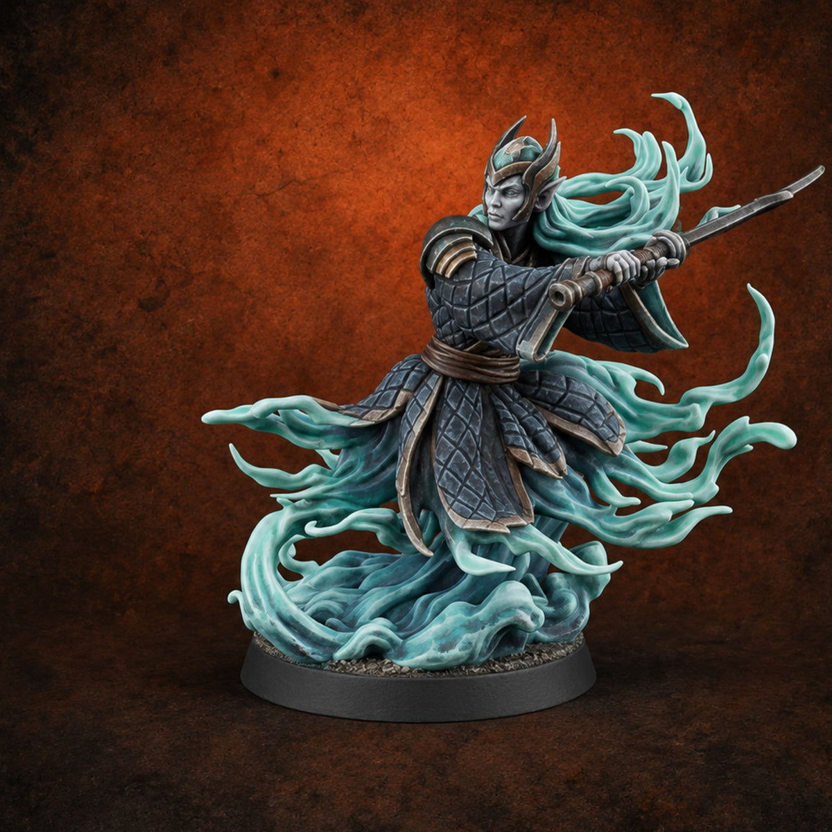 Charging From Beyond Ghostly Warrior D — painted concept preview (miniature supplied unpainted)