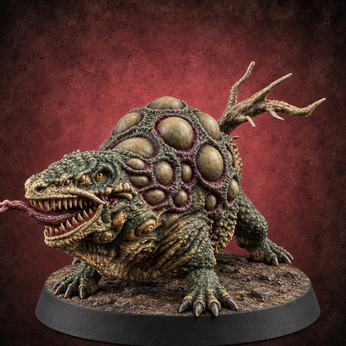 Born Under Bad Weather Basilisk Monster B — painted concept preview (miniature supplied unpainted)