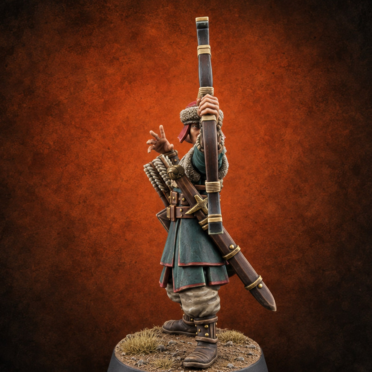 Steppe Wind at Their Backs Human Steppe Archer C — painted concept preview (miniature supplied unpainted)