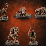 Vermin Take the Cobbles Wererat Warband — painted concept preview (miniature supplied unpainted)