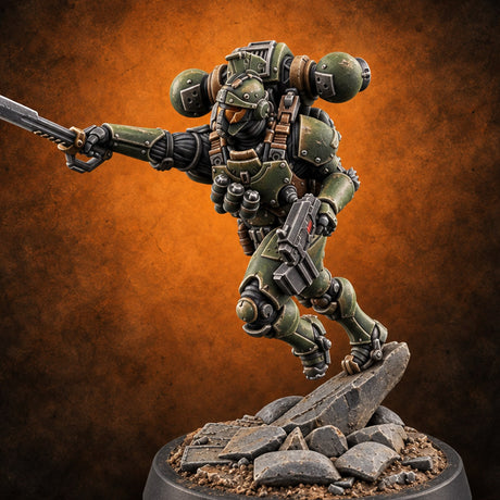 Landing Is Someone Else's Problem Human Jump Pack Soldier — painted concept preview (miniature supplied unpainted)