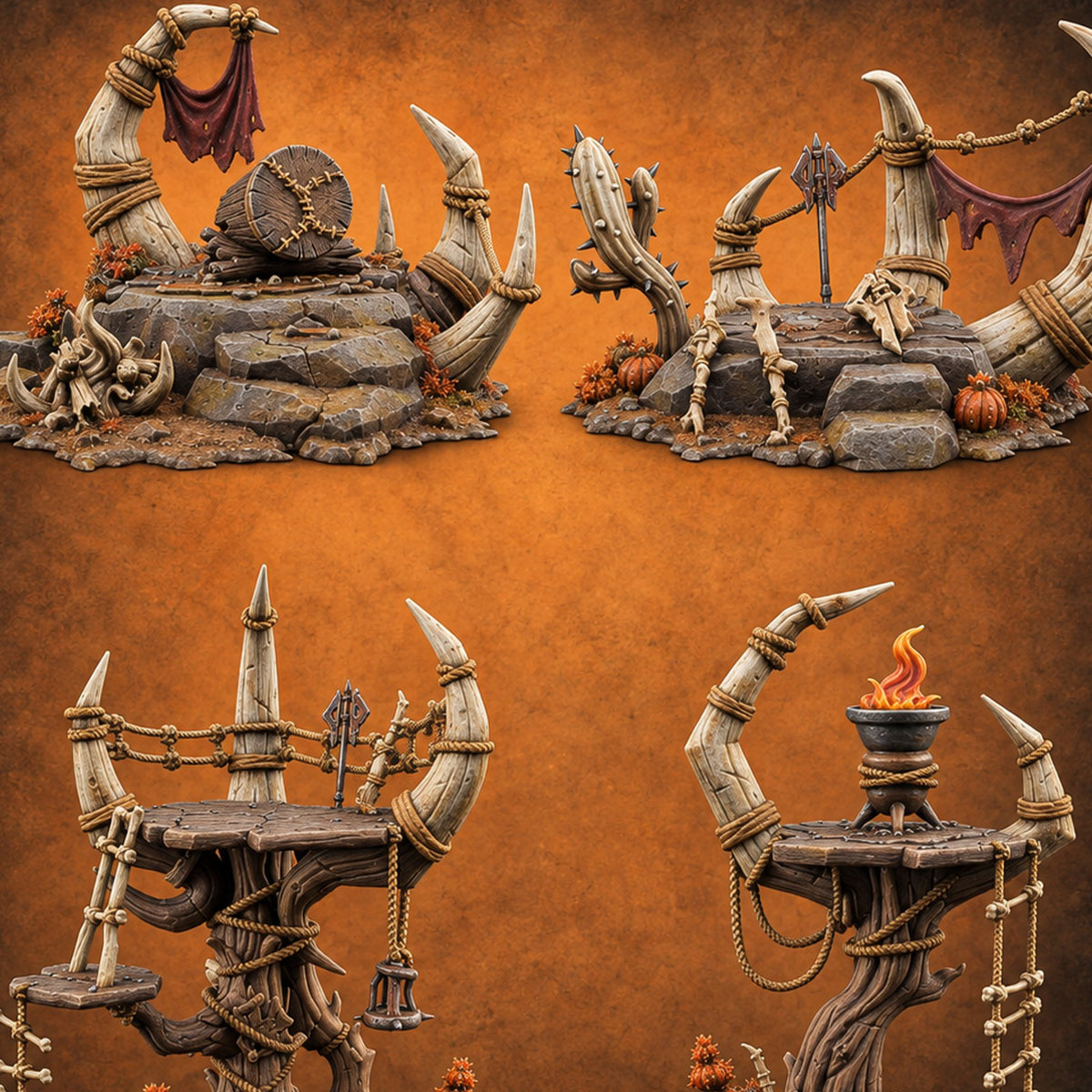 Lashed to Every Horn Horn-Spired Lookouts — painted concept preview (terrain supplied unpainted)