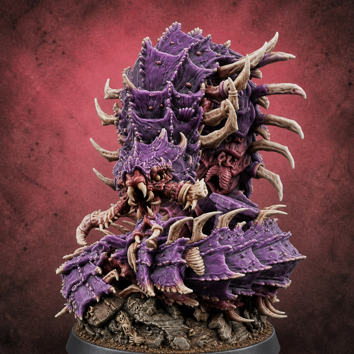 Bursting from Below Purple Worm B Miniature for Dungeons and Dragons, Pathfinder or other TTRPGs