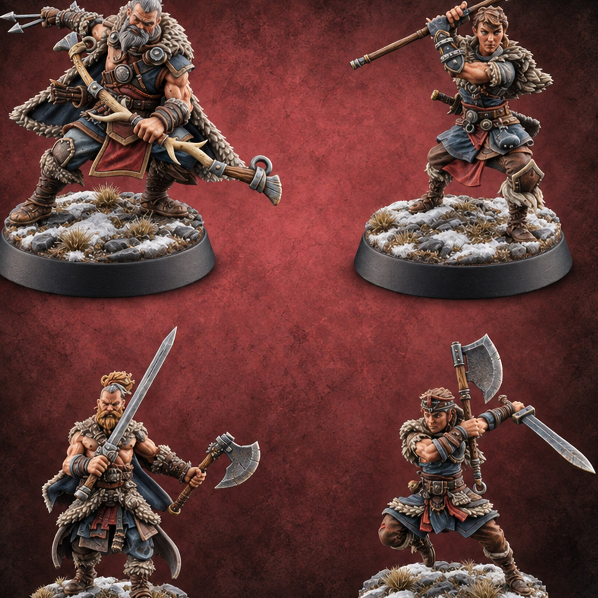 Furs Still Frosted Human Barbarians — painted concept preview (miniature supplied unpainted)