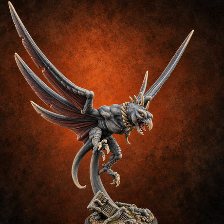 Shrieks Over Broken Shrine Gargoyle Winged Predator A — painted concept preview (miniature supplied unpainted)