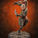Light Feet, Heavy Edges Elf Blade Dancer C — painted concept preview (miniature supplied unpainted)