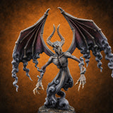 Cast by Nothing Shadow Demon Fiend with Smoke-Trailing Wings — painted concept preview (miniature supplied unpainted)