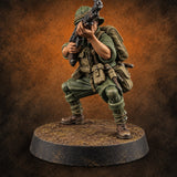 On Jungle Patrol Human Rifleman H — painted concept preview (miniature supplied unpainted)
