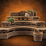Steam Rises, Shoulders Drop Ornate Bathhouse Terrain A — painted concept preview (terrain supplied unpainted)