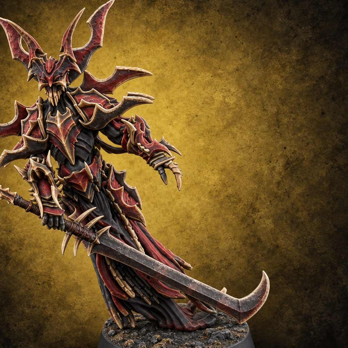 Sharp Dressed Hellspawn Barbed Devil Warrior A — painted concept preview (miniature supplied unpainted)
